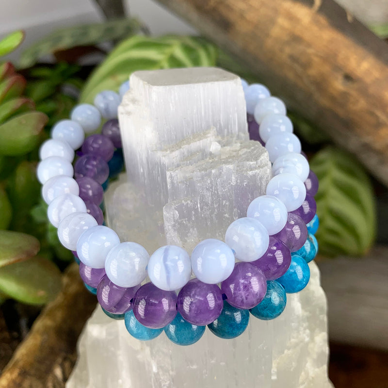 Celestial Connection 3-PC Crystal Mala Bracelet Set