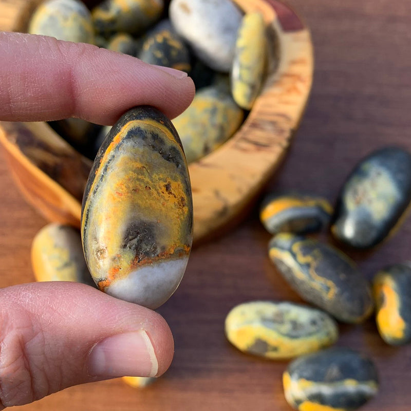Bumblebee Yellow Jasper Tumbled Stone