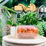 WWW - PRICING -Carnelian Gem Pod Crystal Water Bottle - water