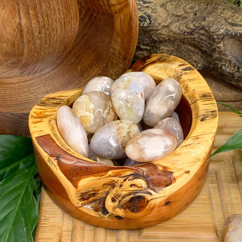 Cherry Flower Blossom Agate Tumbled Stone