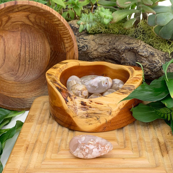 Cherry Flower Blossom Agate Tumbled Stone