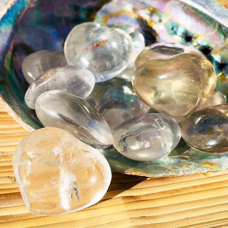 WORKING ON Clear Quartz Heart - palmstone