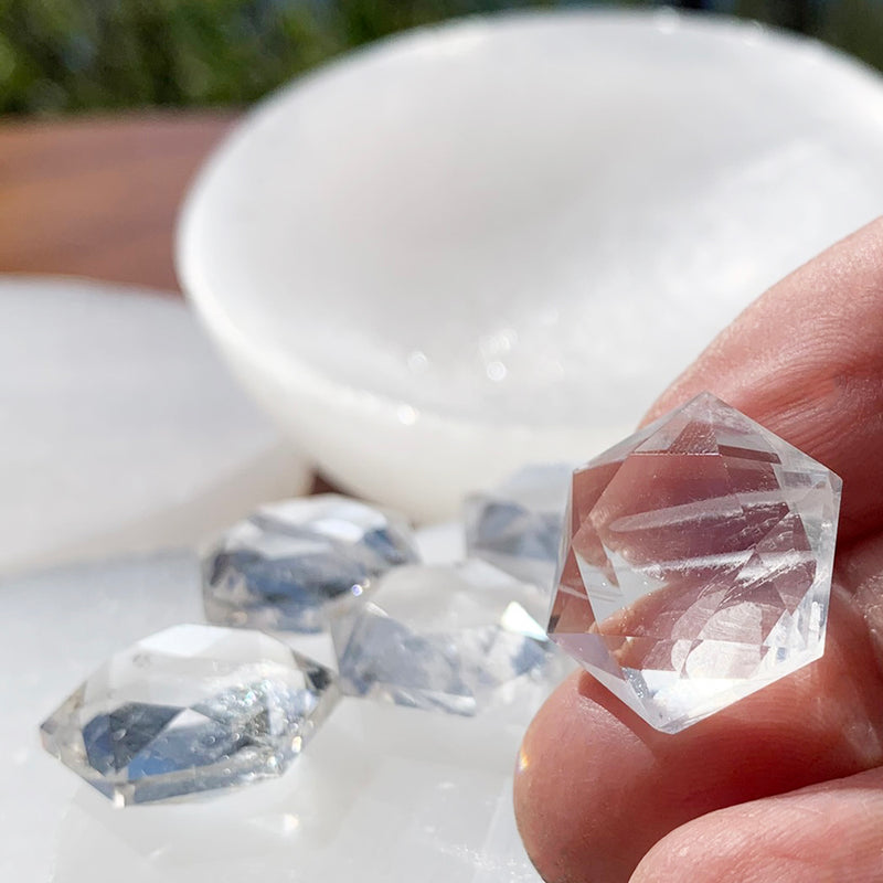 Clear Quartz Sacred Geometry Faceted Crystal