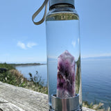 Crystal Water Bottle + Carry Case - Dream Amethyst - water