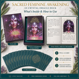 🌙 Sacred Feminine Awakening Oracle Deck, 13 Crystal Altar Set & Course