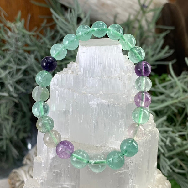 Mala Fluorite Bracelet With Velvet Pouch