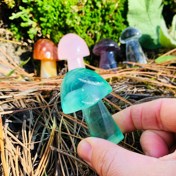 Green Fluorite Mushroom - mushroom