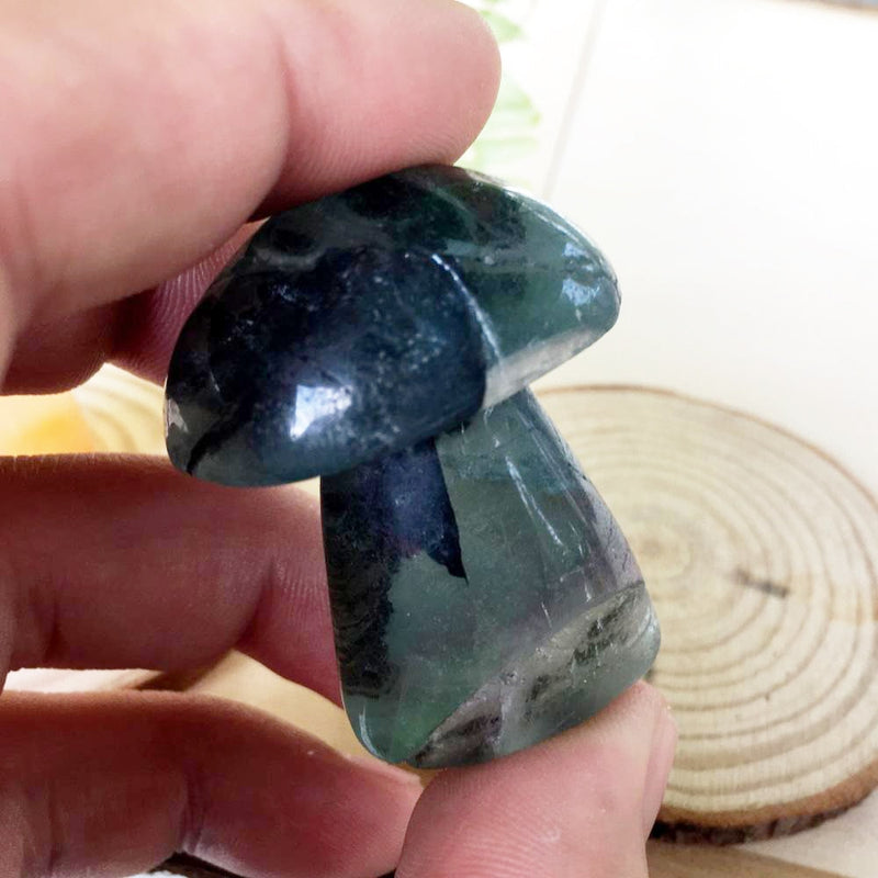 Green Fluorite Mushroom - mushroom