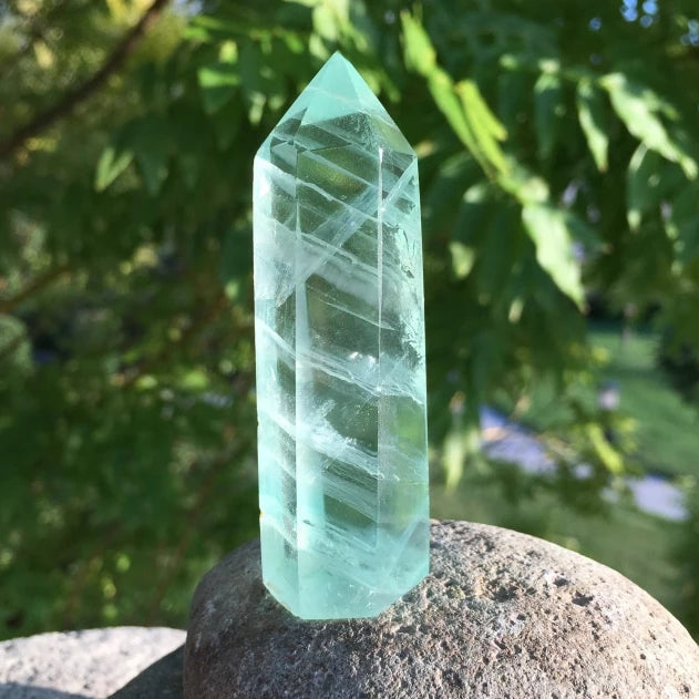 Green Fluorite Point - wand