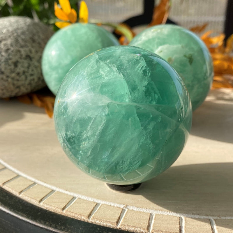 Crystal Mood Light (Green Fluorite Sphere-Medium)