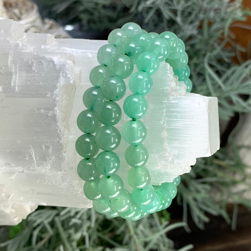 Mala Green Aventurine Bracelet With Velvet Pouch