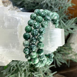 Mala Green Spot Jasper Bracelet With Velvet Pouch