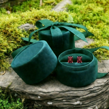 Garnet & Silver "Courage" Stud Earrings