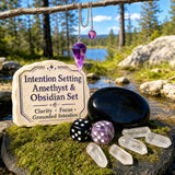 Intention Setting Amethyst & Obsidian Set