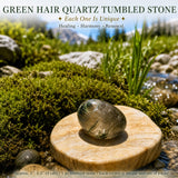Green Hair Quartz Tumbled Stone
