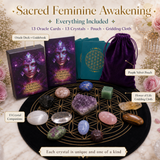 🌙 Sacred Feminine Awakening Oracle Deck, 13 Crystal Companion Set & Course