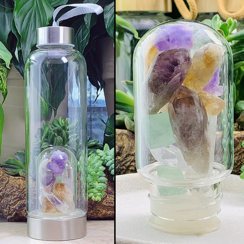 ZZZ NEW - NEEDS MORE PHOTOS -Good Vibrations Gem Pod Crystal Water Bottle - water