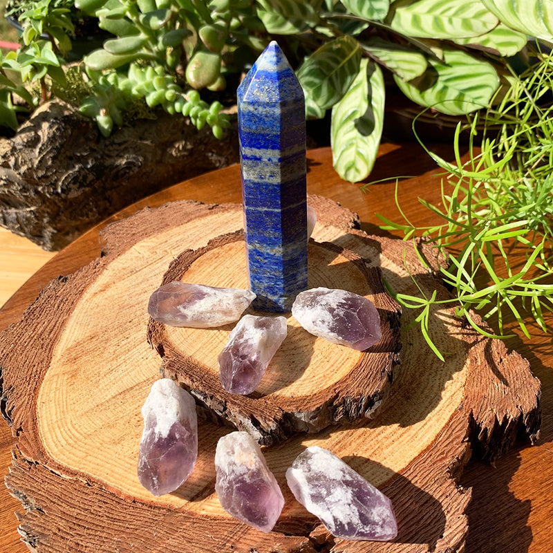 8-Piece Lapis Lazuli + Amethyst Set