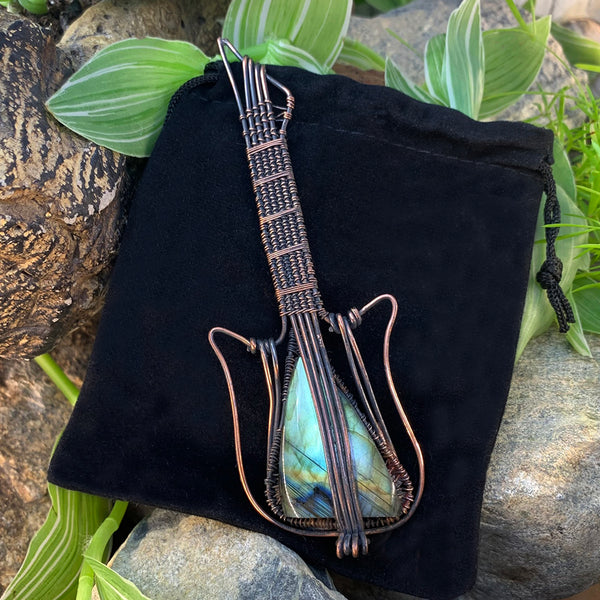 Labradorite Guitar Pendant