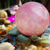 Large Rose Quartz Sphere - sphere