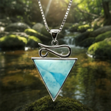 Larimar Silver Trinity Necklace -