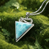 Larimar Silver Trinity Necklace -