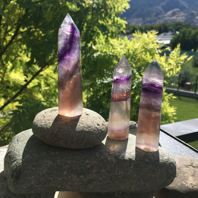 Multicolor Fluorite Point - wand