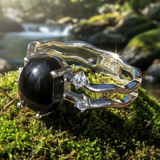 Black Onyx & Silver Sacred Strength Ring