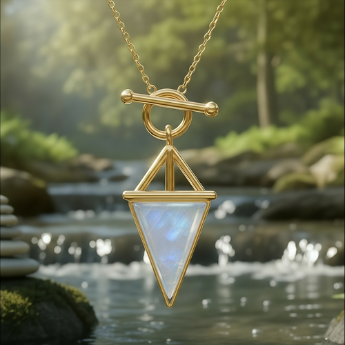 Moonstone & Gold Intuition Necklace -