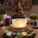 Selenite Serenity Light + Chakra Stones Set - Black Friday Sale 70% Off