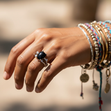 Black Onyx & Silver Sacred Strength Ring