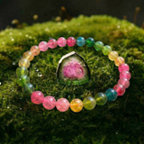 Collectors Rare Watermelon Tourmaline Gemstone Mala Bracelet