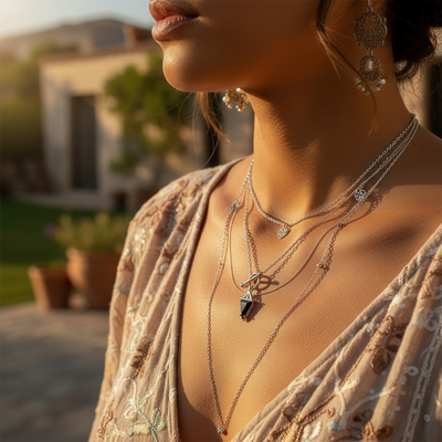 Black Onyx & Silver Guardian Necklace -