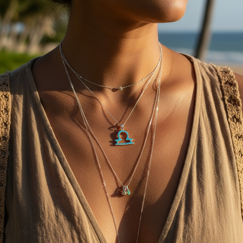 Libra Opal Zodiac Necklace – September 23 to October 22