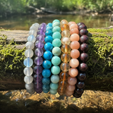 Juego de chakras de pulsera de cuentas Mala de 7 piezas (una pulsera para cada chakra)