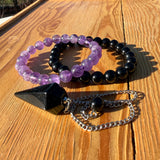 11- Piece Obsidian & Amethyst Sovereignty Power Set