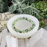 Mala Prehnite Bracelet With Velvet Pouch