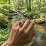 Black Onyx & Gold Sacred Strength Ring