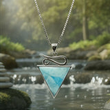 Larimar Silver Trinity Necklace -