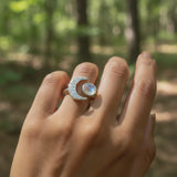 Moonstone & Silver Lunar Ring