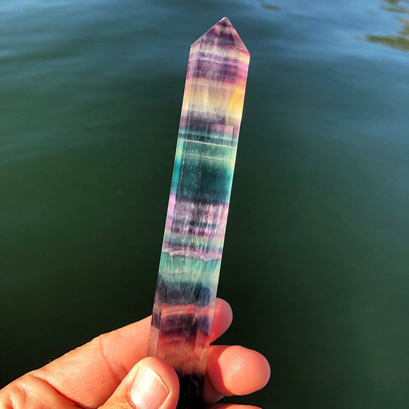 Rainbow Fluorite Point - wand