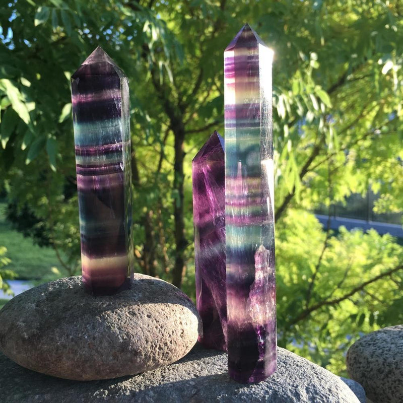 Rainbow Fluorite Wand (Large) - wand