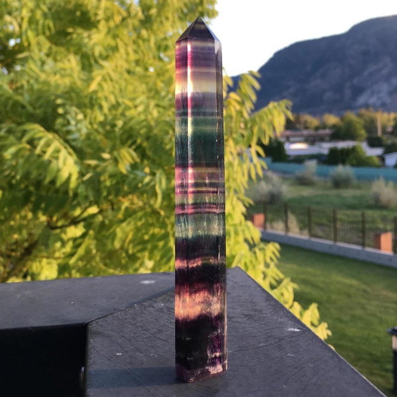 Rainbow Fluorite Wand (Large) - wand