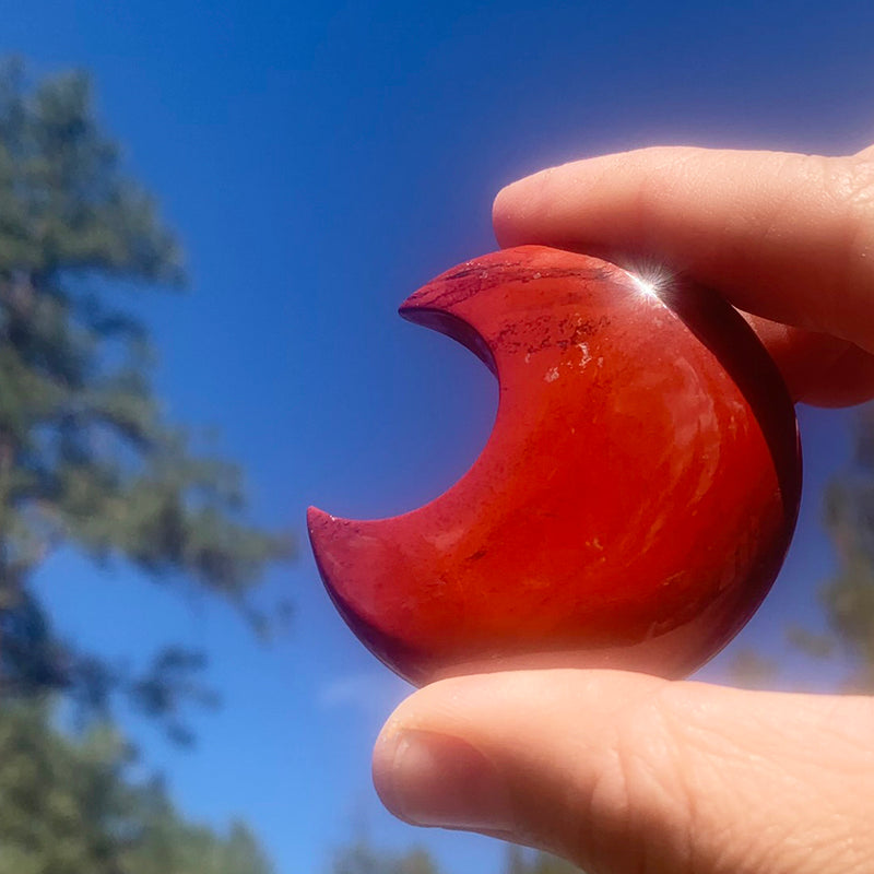 Red Jasper Crescent Moonstones