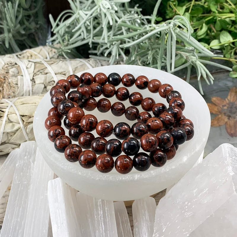 Mala Red Obsidian Bracelet With Velvet Pouch