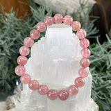 Mala Strawberry Quartz Bracelet With Velvet Pouch