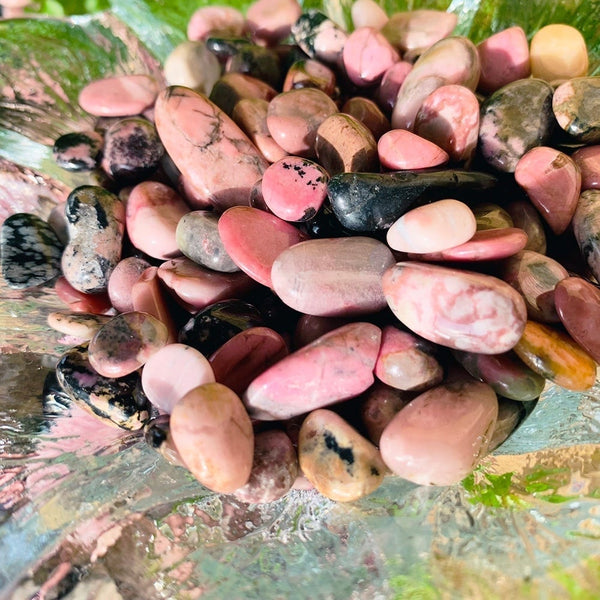 WORKING ON Rhodonite Pebble Gemstones - tumbledstone