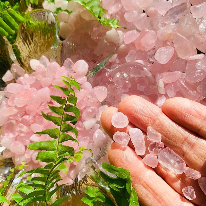 WORKING ON Rose Quartz Pebble Stones - tumbledstone