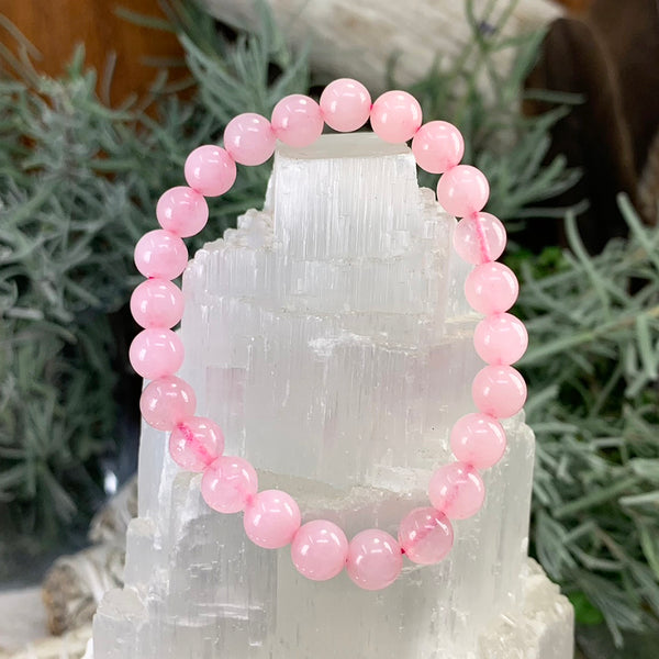 Mala Rose Quartz Bracelet With Velvet Pouch