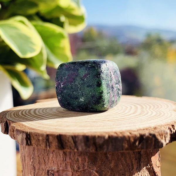 Ruby in Zoisite Tumbled Stone Set of 12 - tumbledstone